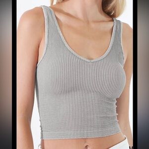 Nikibiki Womens Sage Green Ribbed Seamless Tank Top S/M